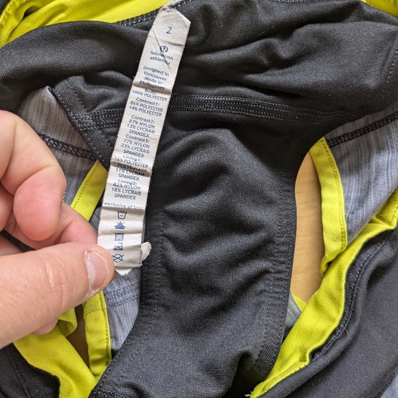 Lululemon Run: Speed Short Size 2 Gray Black And Yellow Color W7278S - Picture 11 of 13